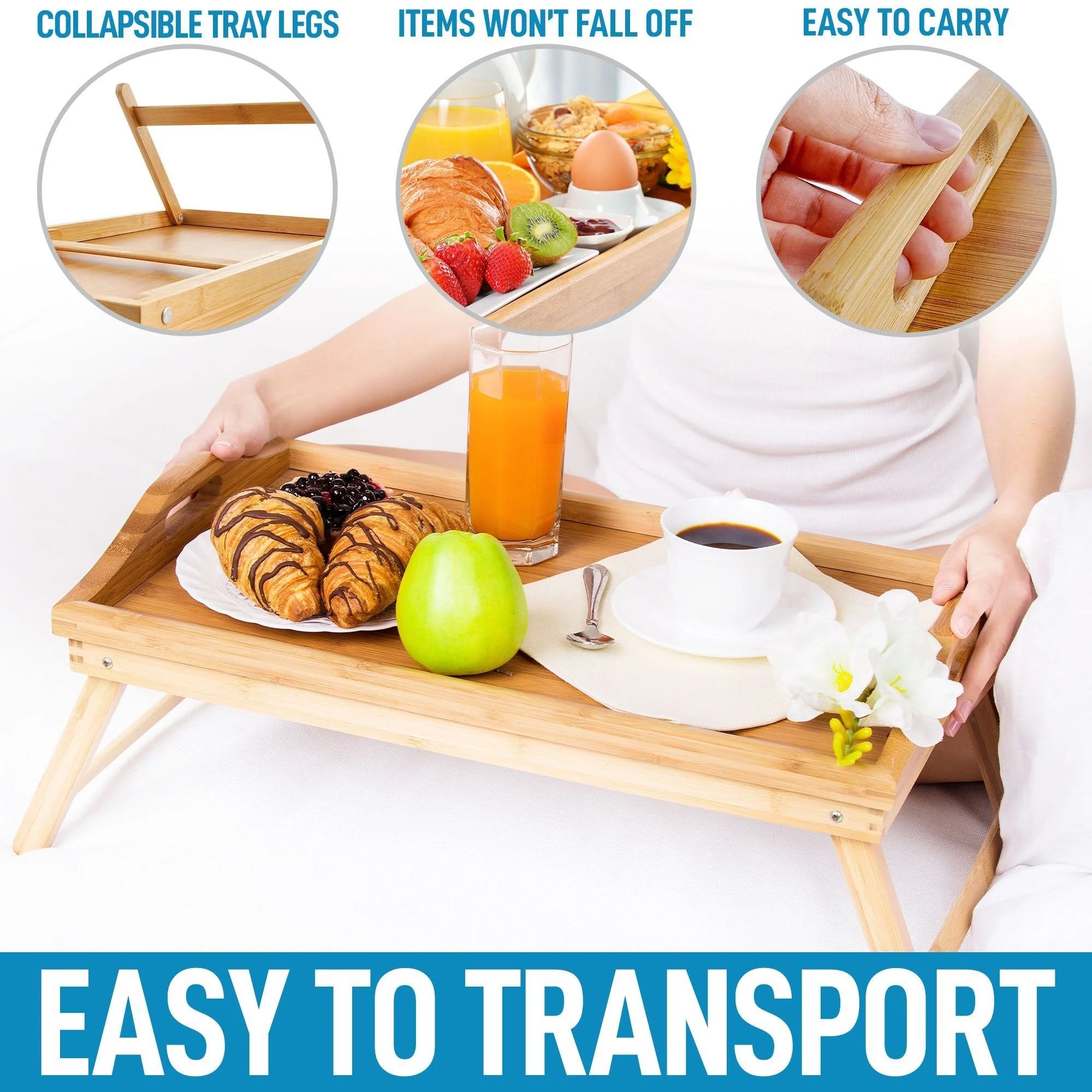 Bamboo Breakfast Bed Tray - Image 5