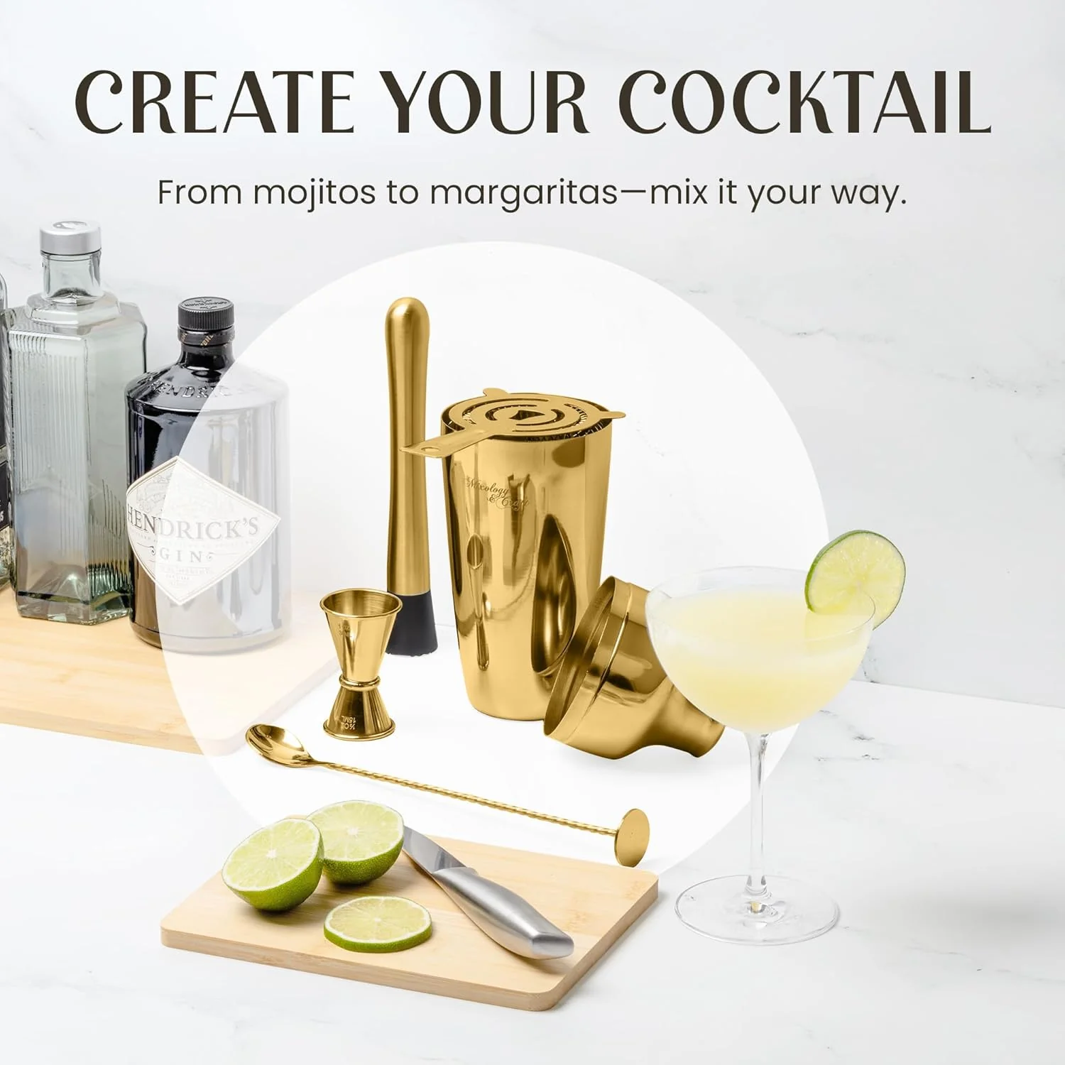 Bartender Kit with Oval Wood Stand | 10-Piece - Image 5