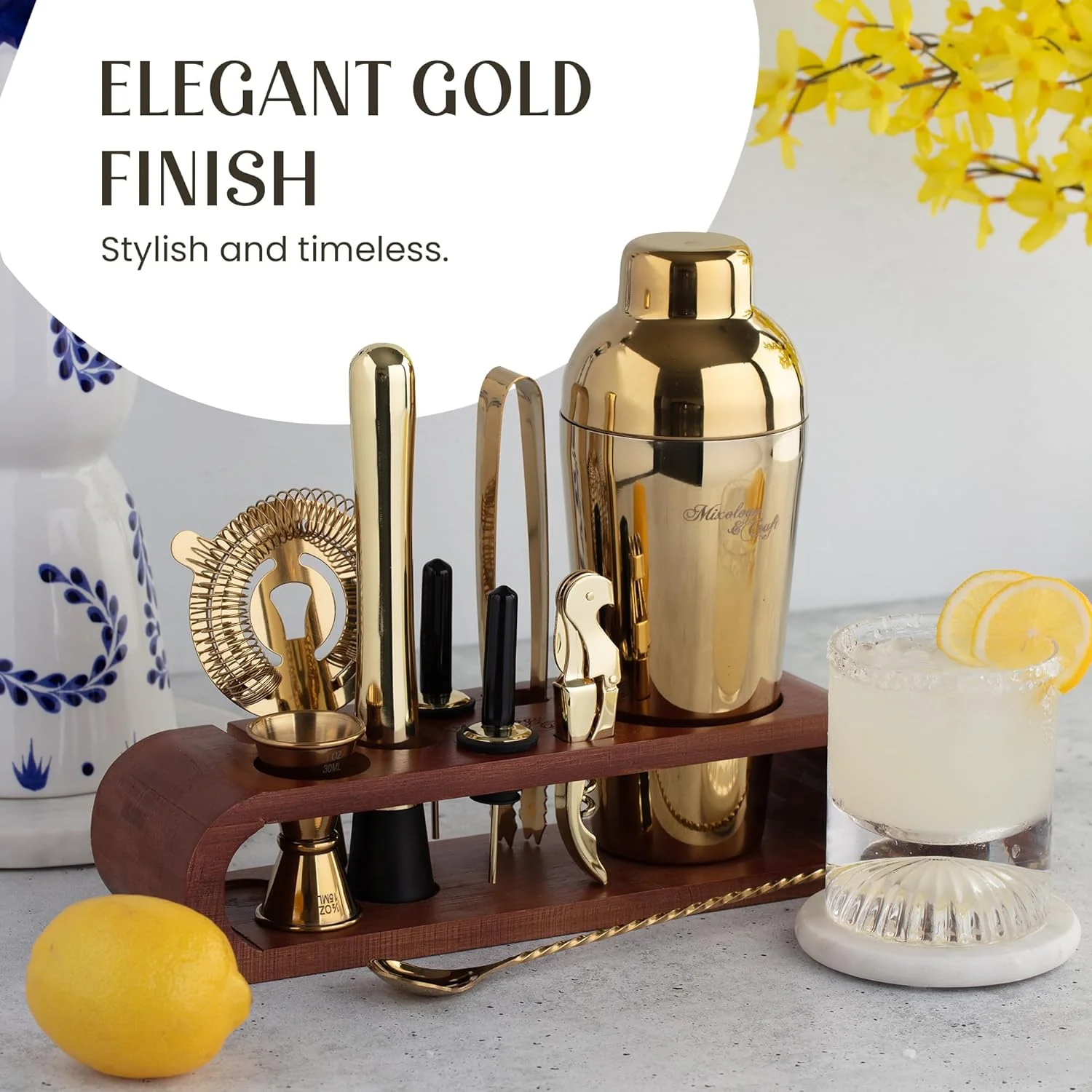 Bartender Kit with Oval Wood Stand | 10-Piece - Image 7