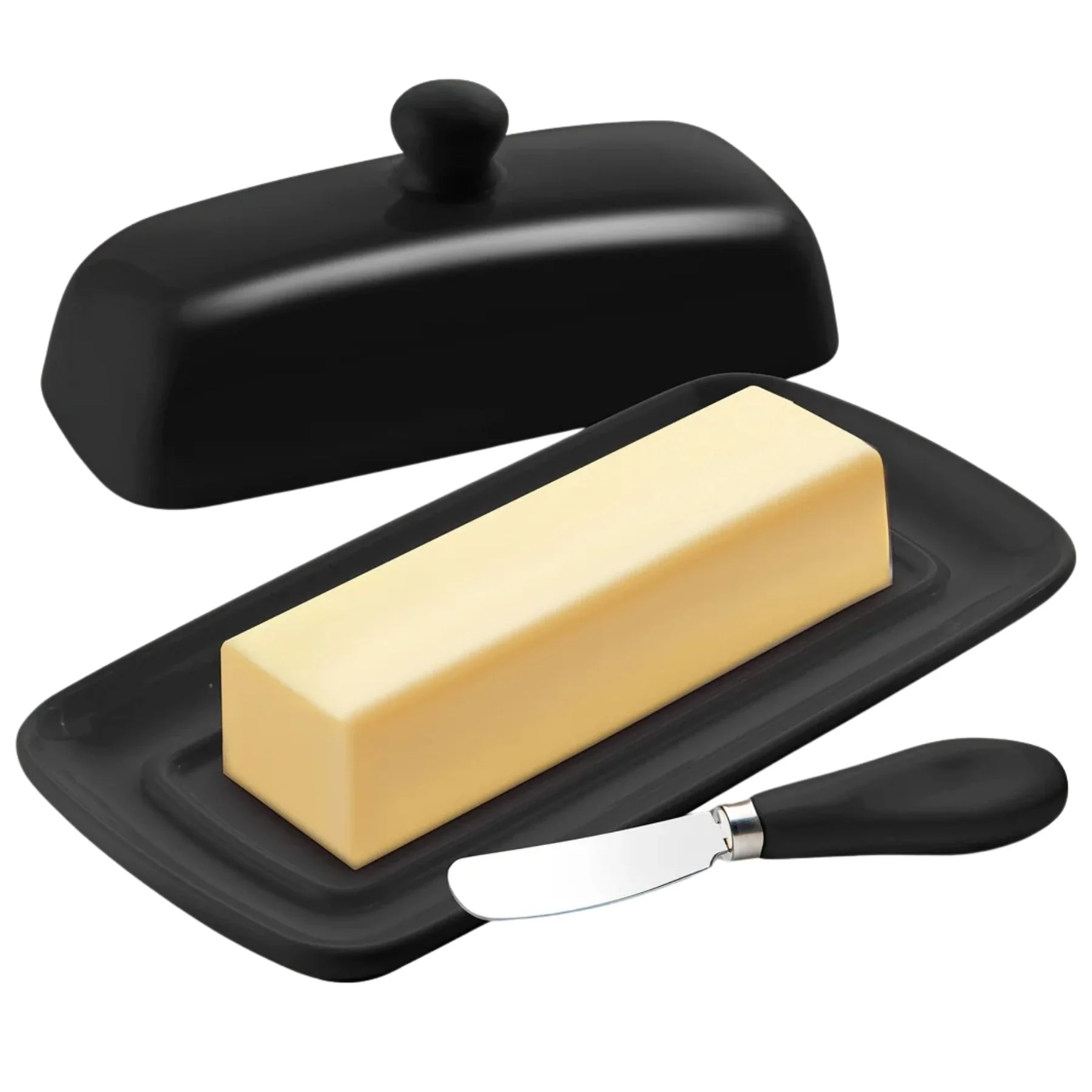 Porcelain Butter Dish With Lid & Knife