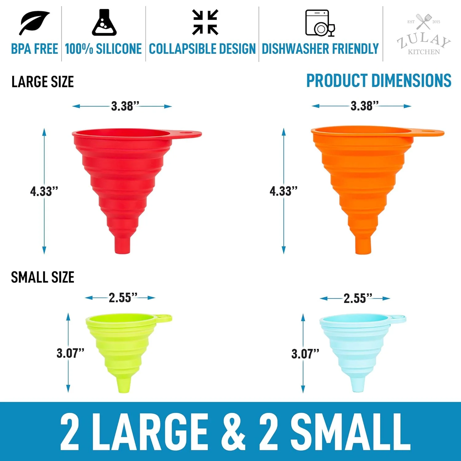 Collapsible Silicone Funnels - Image 3