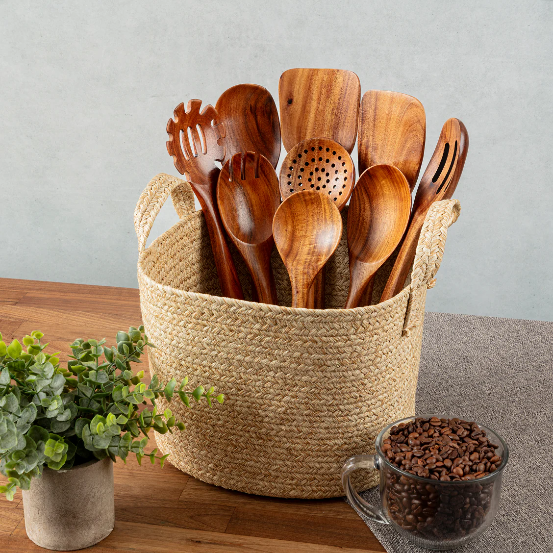 Teak Wood Utensils Set - Image 4