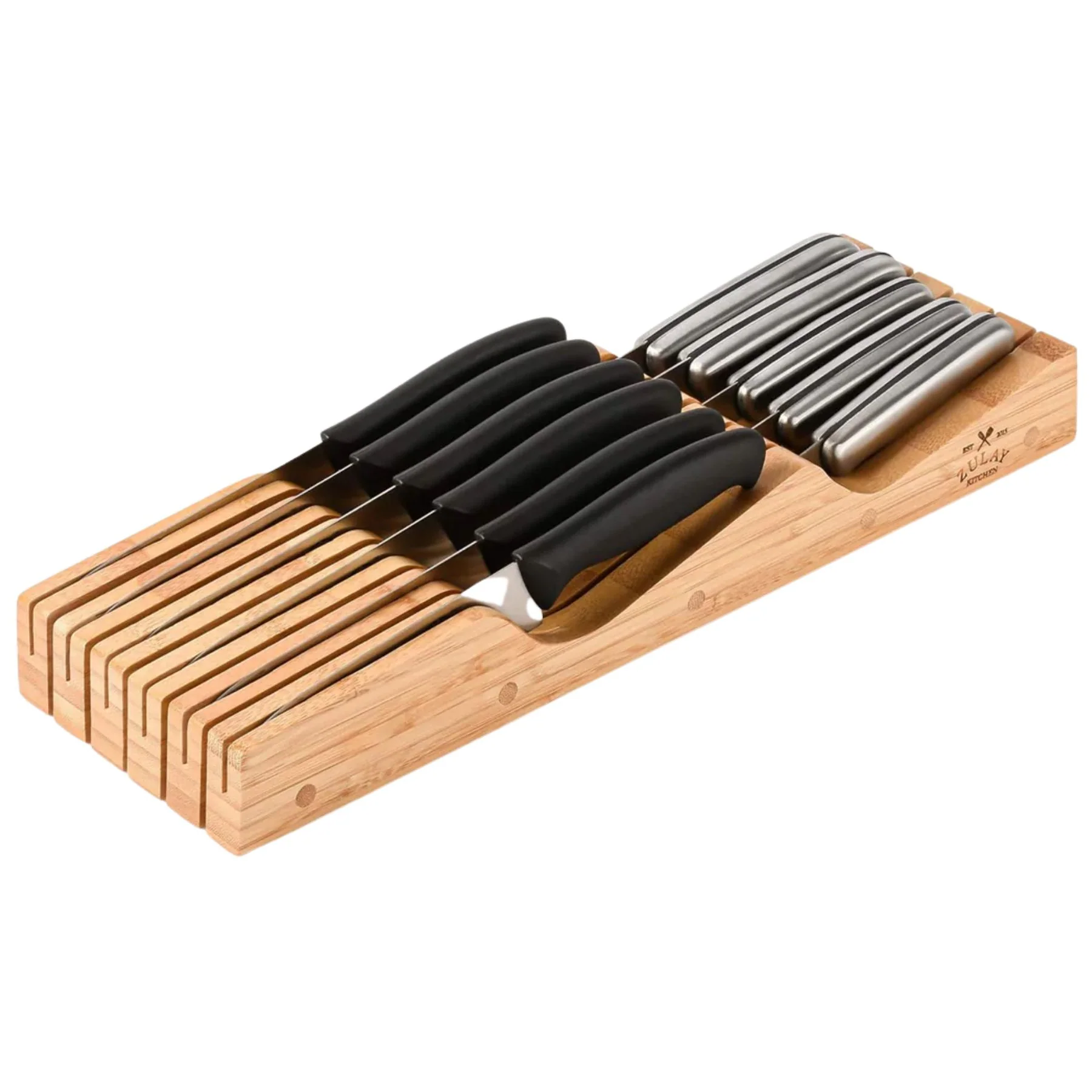 Bamboo Knife Drawer Organizer Tray