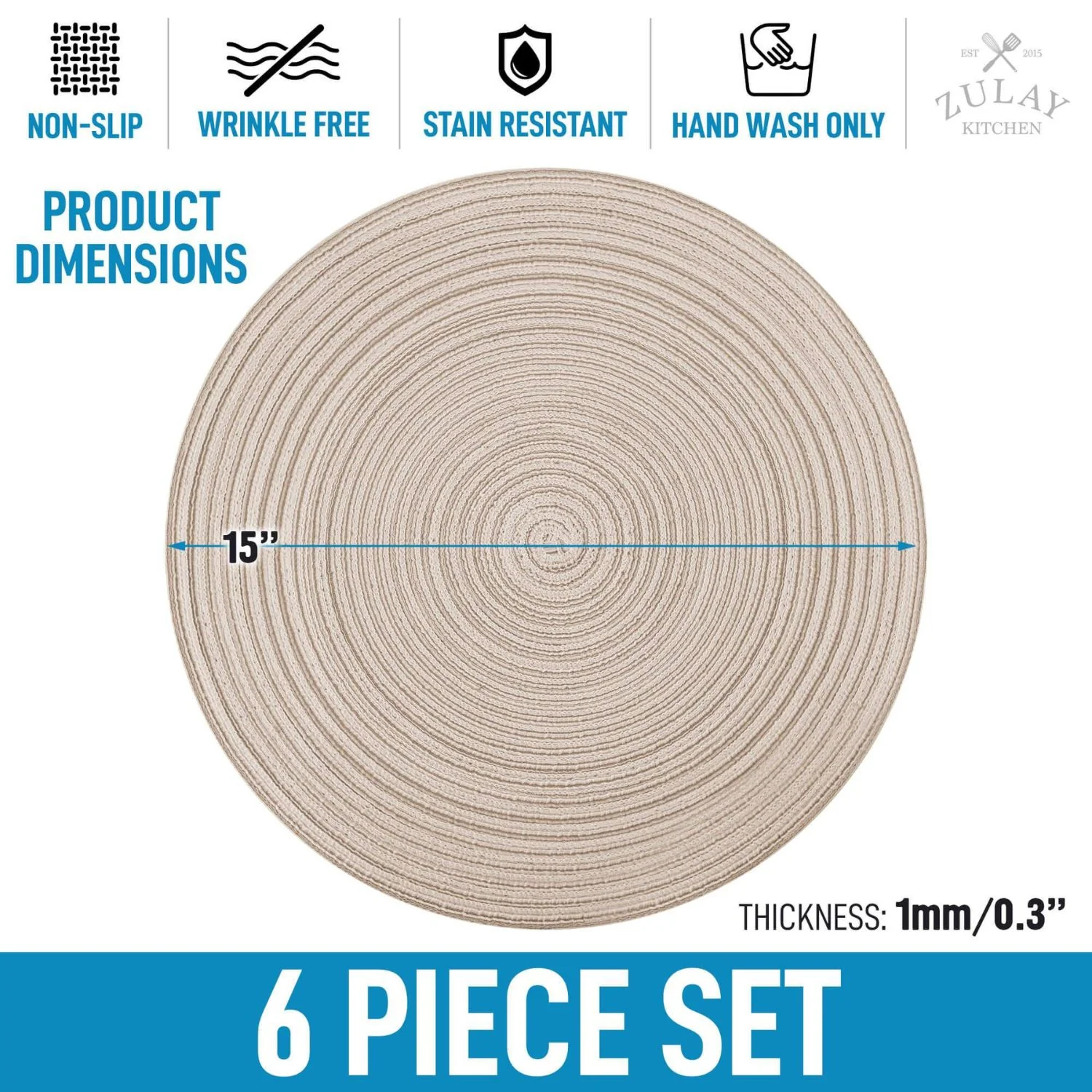 Round Braided Placemats - Set of 6 - Image 4