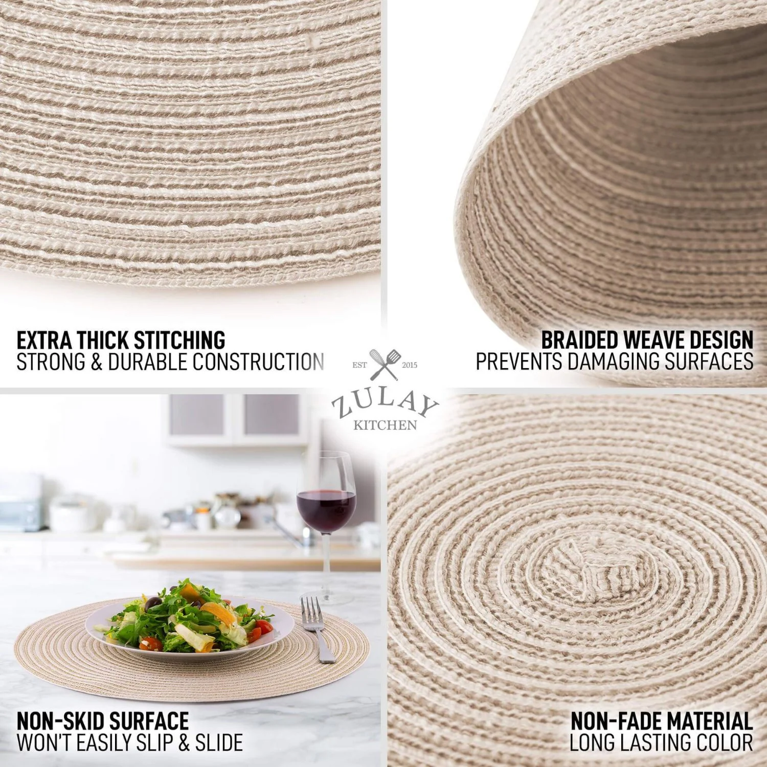 Round Braided Placemats - Set of 6 - Image 7