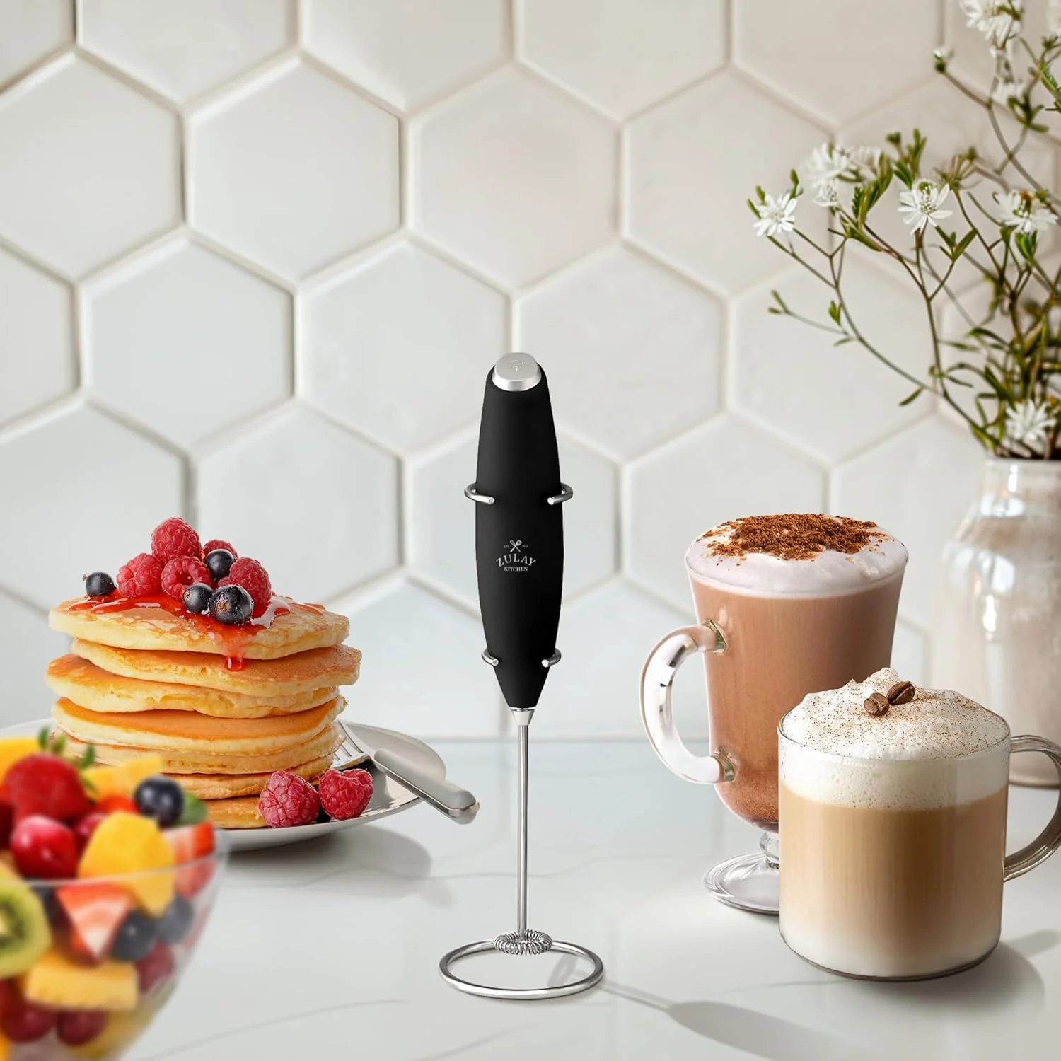 Zulay Kitchen Milk Frother With Stand - Image 4