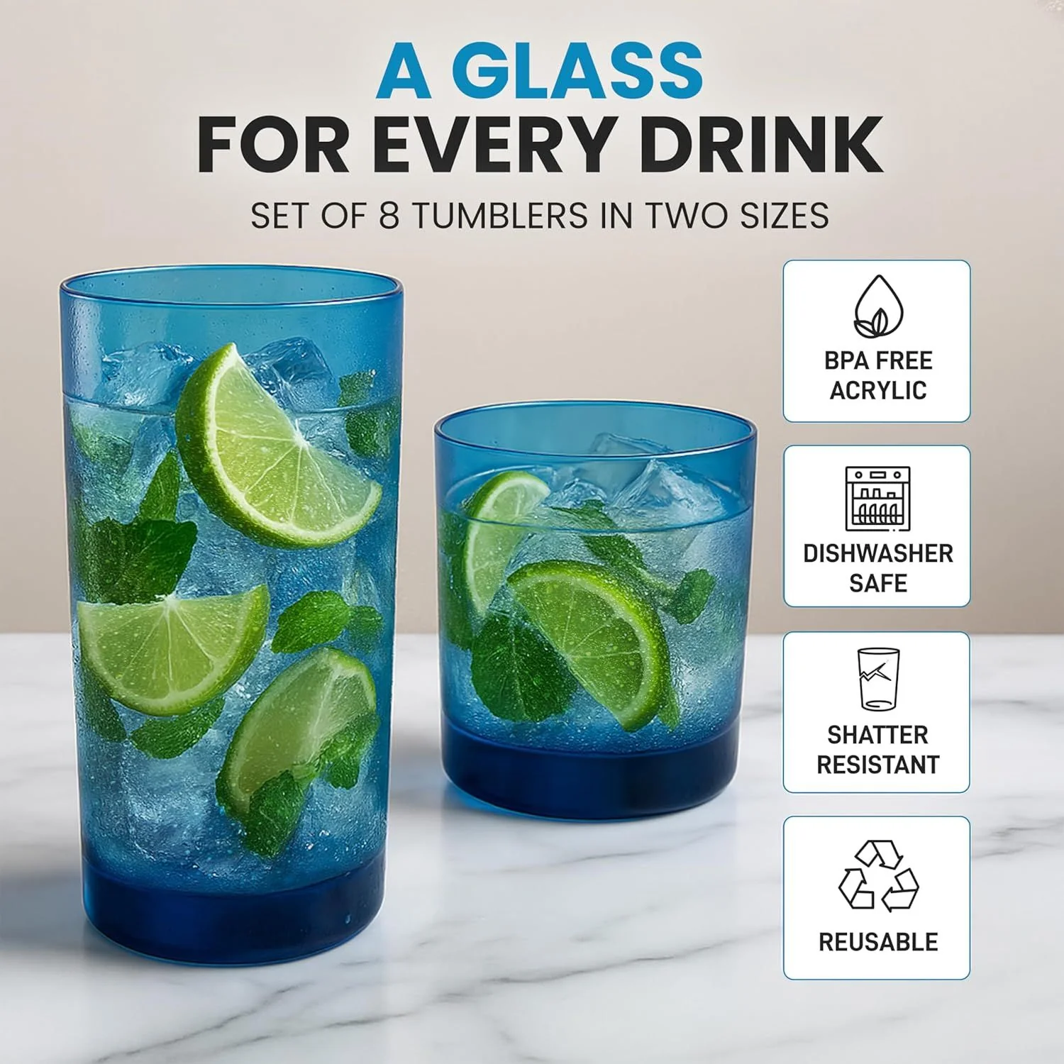 Acrylic Glasses Drinkware - Image 13